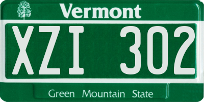 VT license plate XZI302