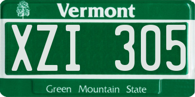 VT license plate XZI305