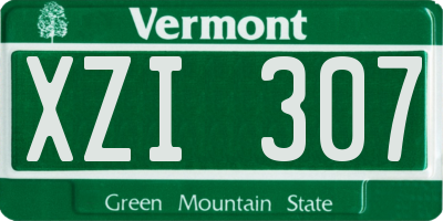 VT license plate XZI307