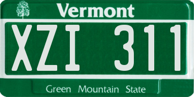 VT license plate XZI311