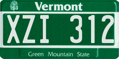 VT license plate XZI312