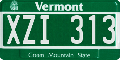 VT license plate XZI313