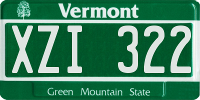 VT license plate XZI322