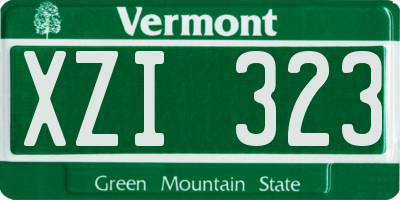 VT license plate XZI323
