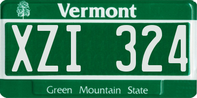 VT license plate XZI324