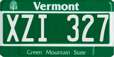 VT license plate XZI327