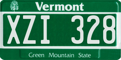 VT license plate XZI328