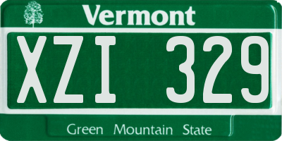 VT license plate XZI329