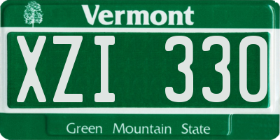 VT license plate XZI330