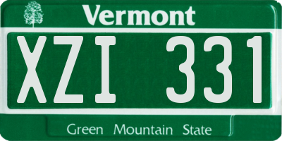 VT license plate XZI331
