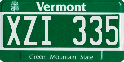 VT license plate XZI335