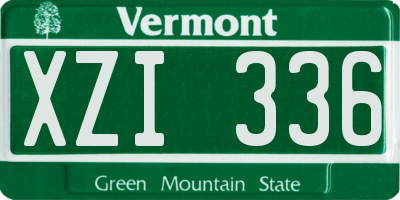 VT license plate XZI336