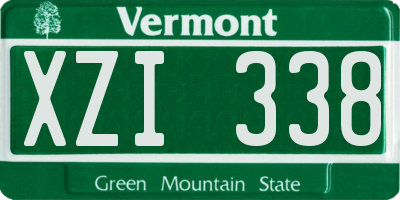 VT license plate XZI338