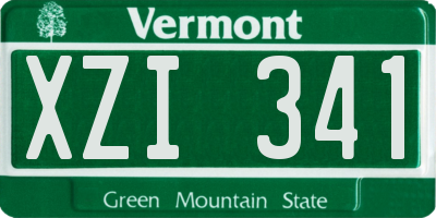 VT license plate XZI341