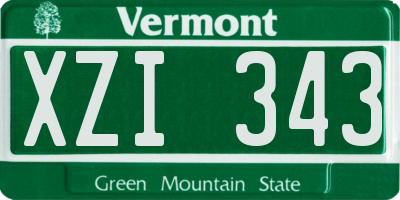 VT license plate XZI343