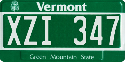 VT license plate XZI347