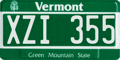 VT license plate XZI355