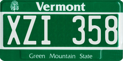 VT license plate XZI358
