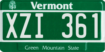 VT license plate XZI361