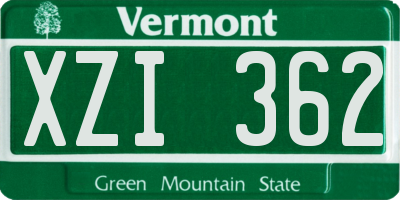 VT license plate XZI362