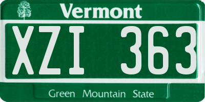 VT license plate XZI363