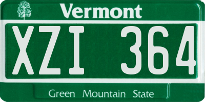 VT license plate XZI364