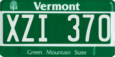 VT license plate XZI370