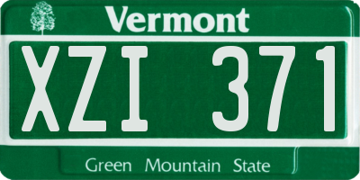 VT license plate XZI371