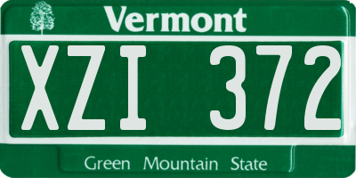 VT license plate XZI372