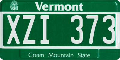 VT license plate XZI373