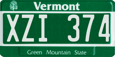 VT license plate XZI374