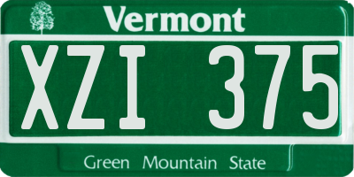 VT license plate XZI375