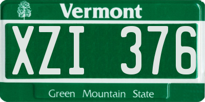 VT license plate XZI376