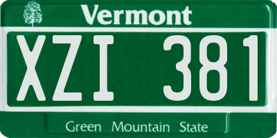 VT license plate XZI381