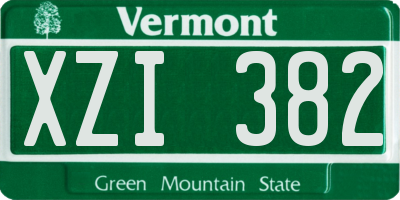 VT license plate XZI382