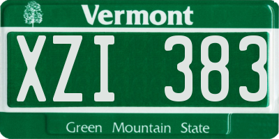 VT license plate XZI383