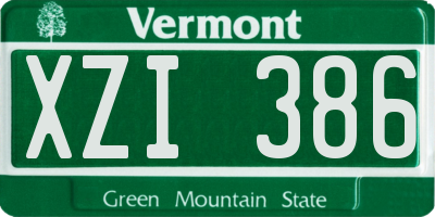 VT license plate XZI386
