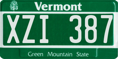 VT license plate XZI387