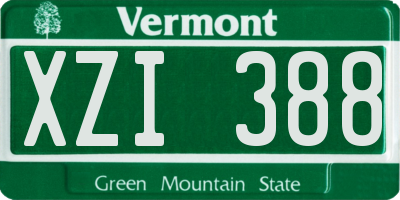 VT license plate XZI388
