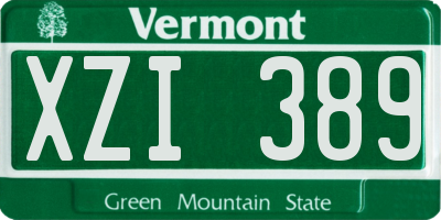 VT license plate XZI389