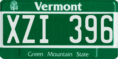 VT license plate XZI396