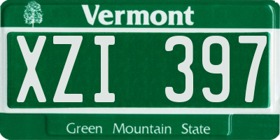 VT license plate XZI397