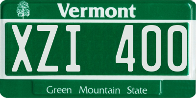 VT license plate XZI400