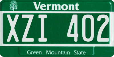 VT license plate XZI402