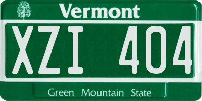 VT license plate XZI404