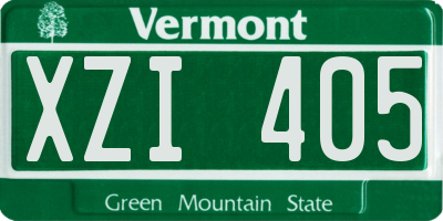 VT license plate XZI405
