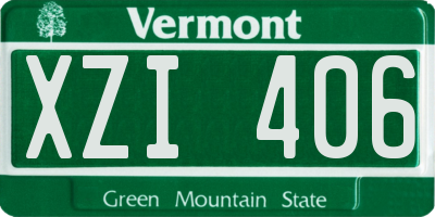VT license plate XZI406