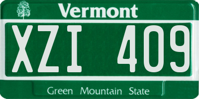 VT license plate XZI409