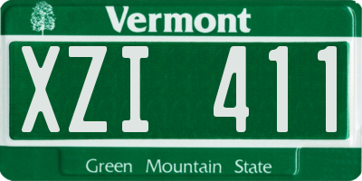 VT license plate XZI411