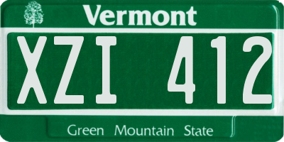VT license plate XZI412
